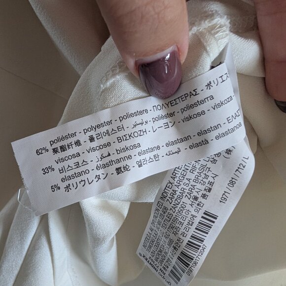 Zara LA Graphic Cropped Hoodie Off-White Cream & Black Size Large Streetwear - Picture 12 of 14